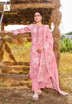 Alok jade copper diamond surat chdhidar dress material wholesale